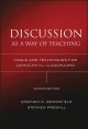 Discussion as a way of teaching : tools and techniques for democratic classrooms  Cover Image